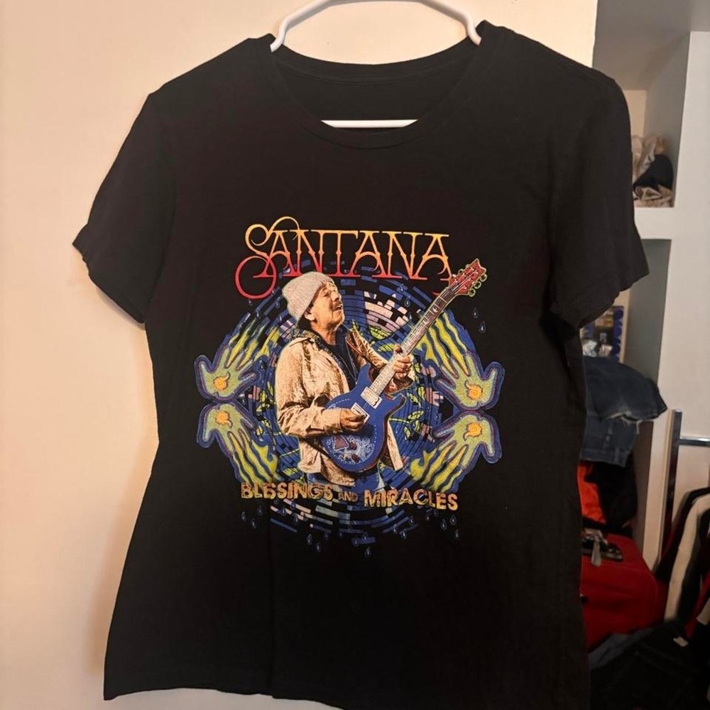 Santana Blessings and Miracles black t-shirt Size medium